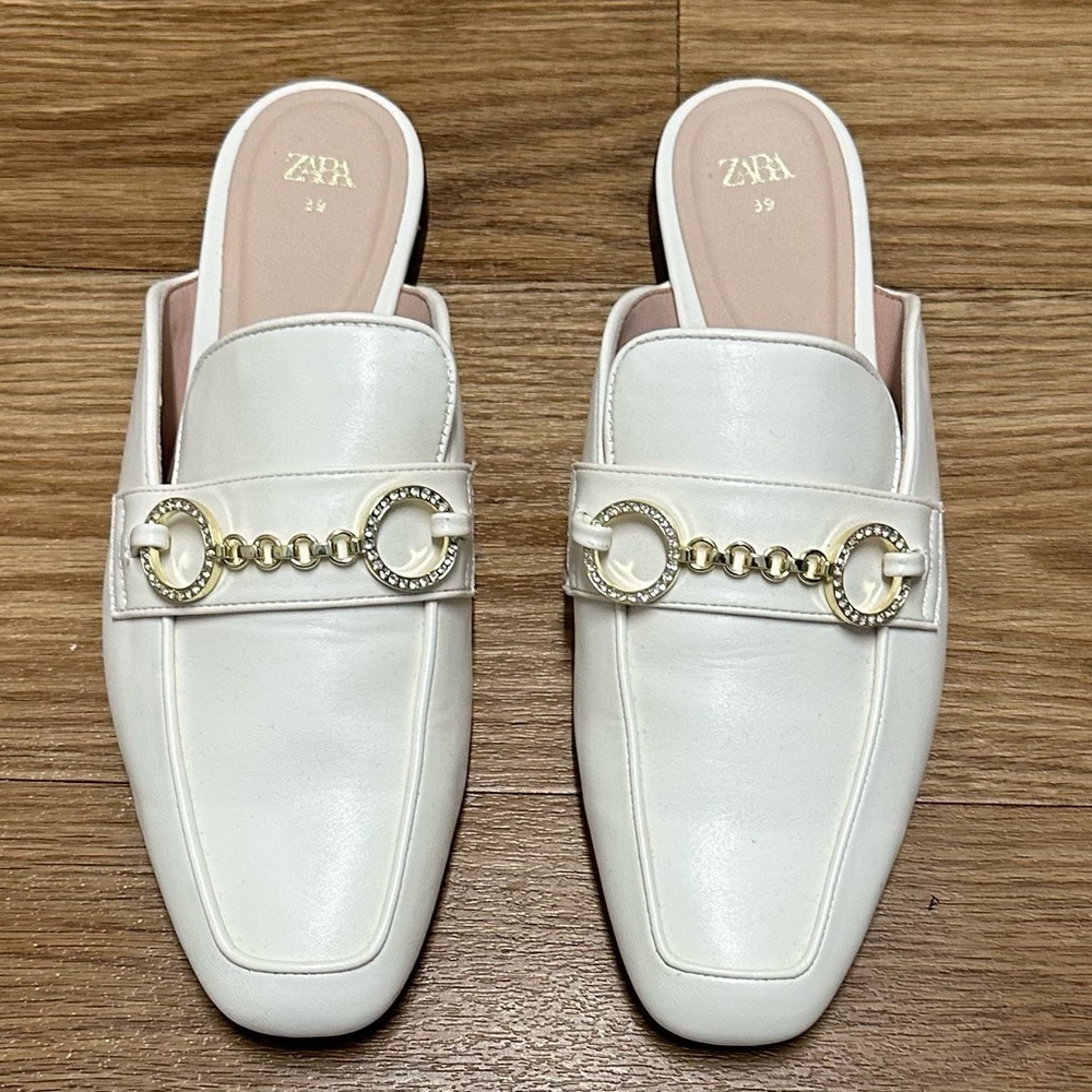 ZARA White Mule Sandal
